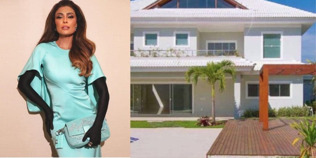 Sala gigante, estúdio particular com frigobar e sofá enorme no quarto: a mansão faraônica de Juliana Paes