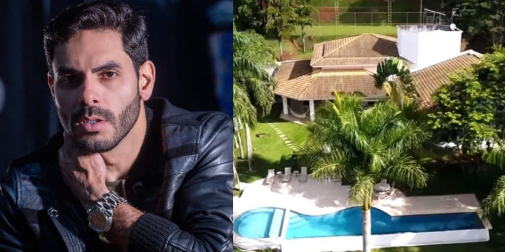 Sala de cinema, churrasqueira e piscina enorme: a mansão absurda do cantor Rodolffo