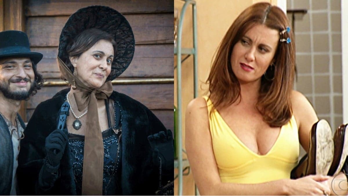 A atriz em seu último trabalho em novela e como Neide Aparecida, no Sai de Baixo A atriz em seu último trabalho em novela e como Neide Aparecida, no Sai de Baixo