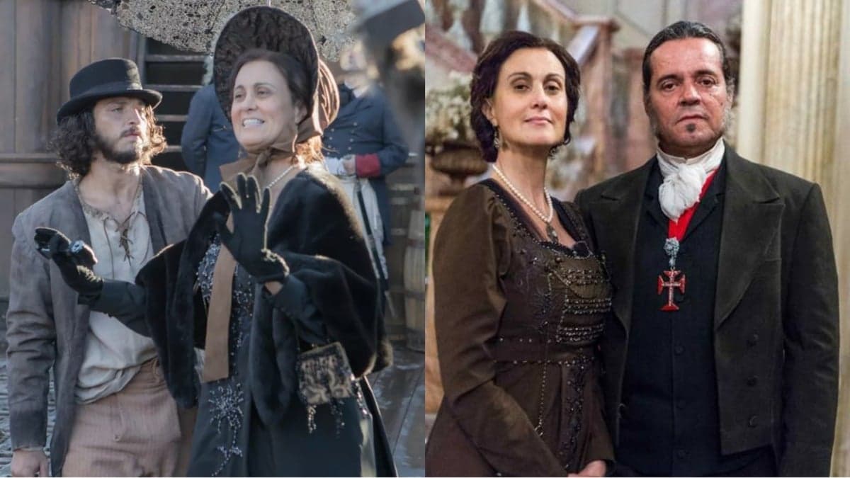 Márcia Cabrita em cena de Novo Mundo e ao lado de Felipe Camargo, o Bonifácio Márcia Cabrita em cena de Novo Mundo e ao lado de Felipe Camargo, o Bonifácio