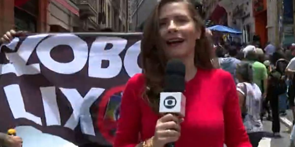 Repórter da Globo tem transmissão interrompida ao vivo por manifestante - foto: Reprodução