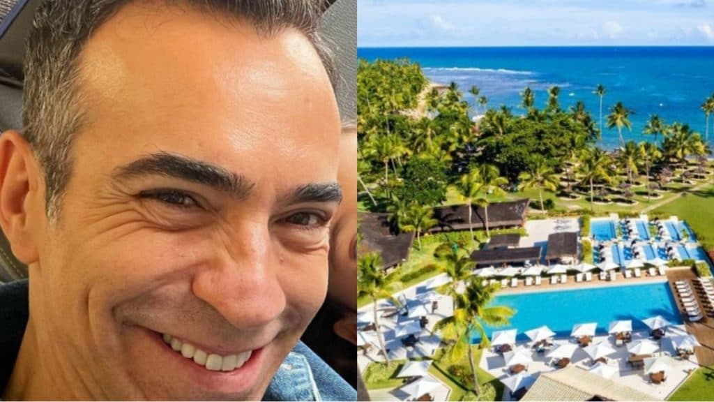 Fora da Globo, César Tralli curte resort absurdo e preço que ele paga pela diária é difícil de acreditar