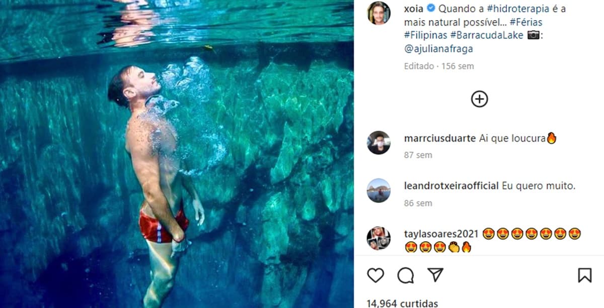 Repórter causou suspiros nos internautas só de sunga vermelha e chocou muita gente com clique belíssimo Repórter causou suspiros nos internautas só de sunga vermelha e chocou muita gente com clique belíssimo