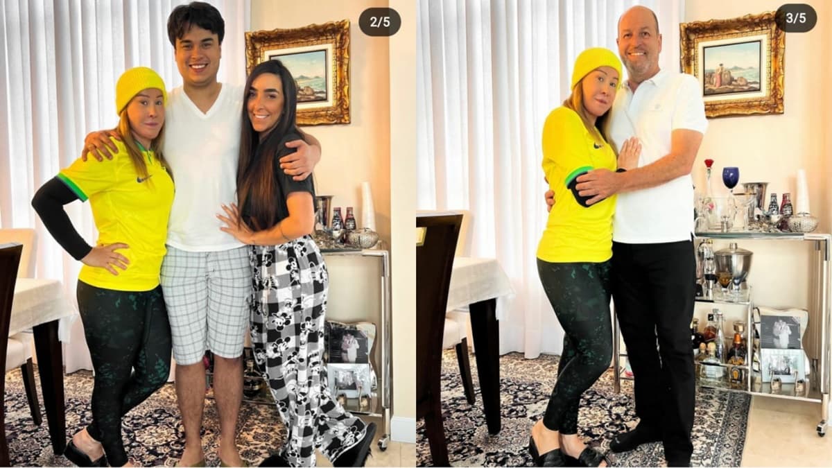 Zilu Godoi em família publica registros à caráter para comemorar a estreia da seleção na Copa do Mundo (Reprodução/ Instagram) Zilu Godoi em família publica registros à caráter para comemorar a estreia da seleção na Copa do Mundo (Reprodução/ Instagram)