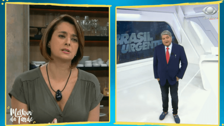 Datena deixa apresentadora Catia Fonseca sem graça na Band, ao responder questionamento feito por ela de forma nada amigável  - Foto Reprodução Band