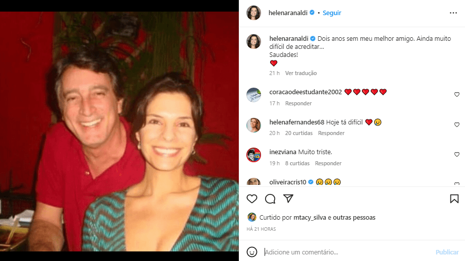 Helena Ranaldi usa suas redes sociais para desabar sobre morte de grande amigo e ator da Globo e recebe apoio dos fãs  - Foto Reprodução