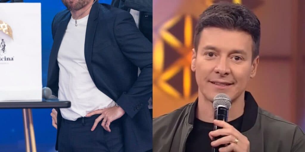 Rodrigo Faro dá presente a galã da Record, diz o que ouviu em camarim e ator chora: "Tá difícil falar"