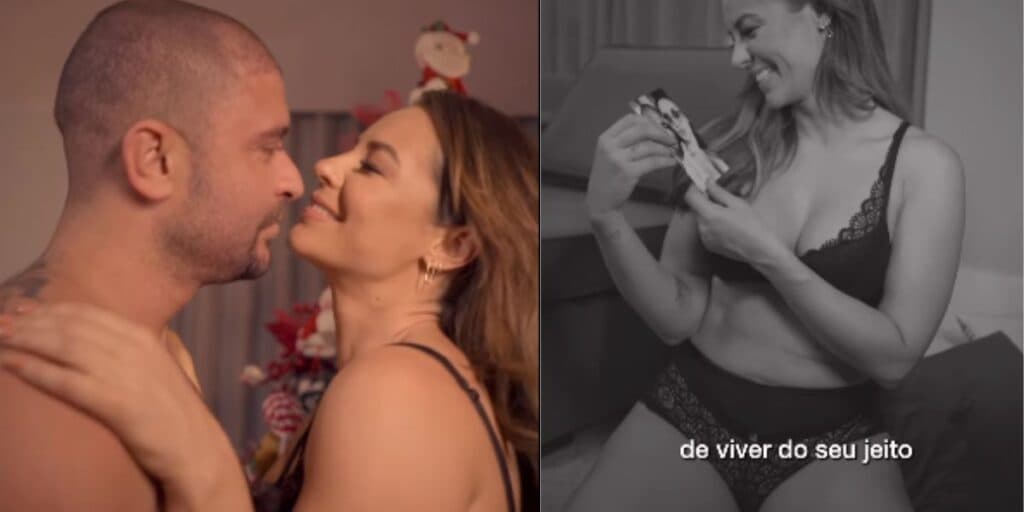 Paolla Oliveira surge em vídeo quente só de lingerie com Diogo Nogueira de cueca mostrando corpão