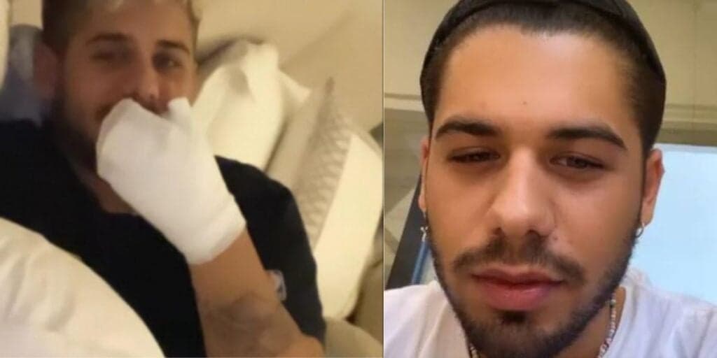 Zé Felipe sofre acidente no natal, é levado para hospital e leva pontos: "Rasgado"