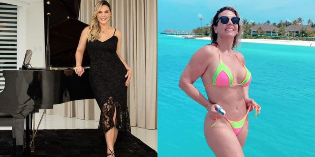 Dourada, gigante e com piano: a sala da mansão de Carla Perez e Xanddy é maior que muita casa