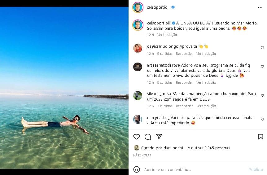 Celso Portiolli fez uma confissão na legenda (Foto: Reprodução/ Instagram) Celso Portiolli fez uma confissão na legenda (Foto: Reprodução/ Instagram)