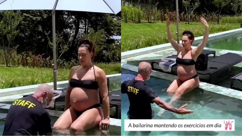 Claudia Raia continua fazendo seus exercícios grávida e em menor escala (Fotos: Reprodução/ Instagram) Claudia Raia continua fazendo seus exercícios grávida e em menor escala (Fotos: Reprodução/ Instagram)