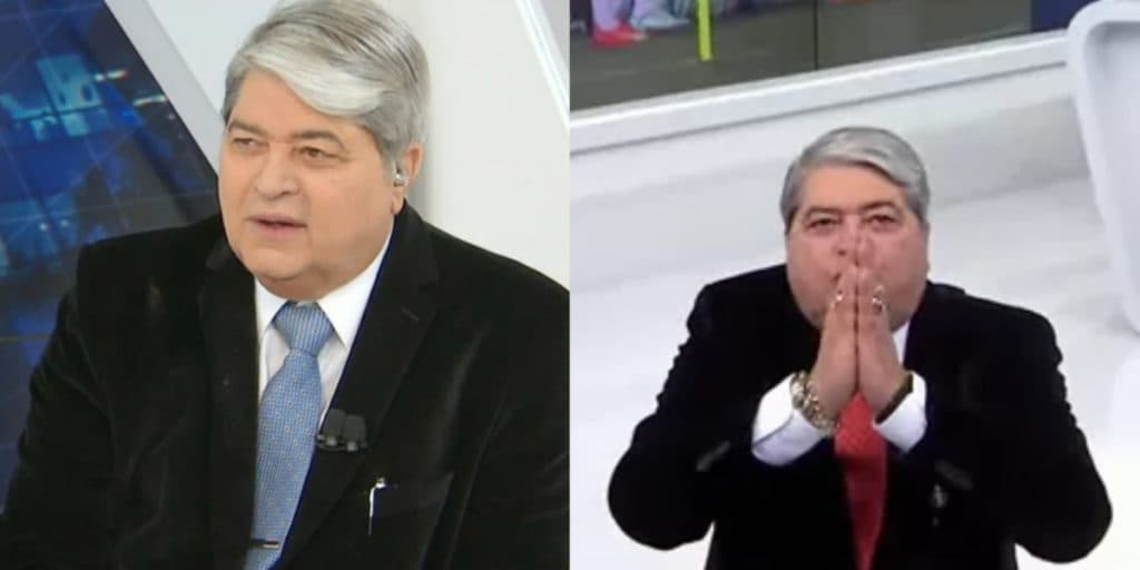 Datena interrompe programa aos gritos na Band com notícia de última hora e fica de joelhos: "Foi duro''