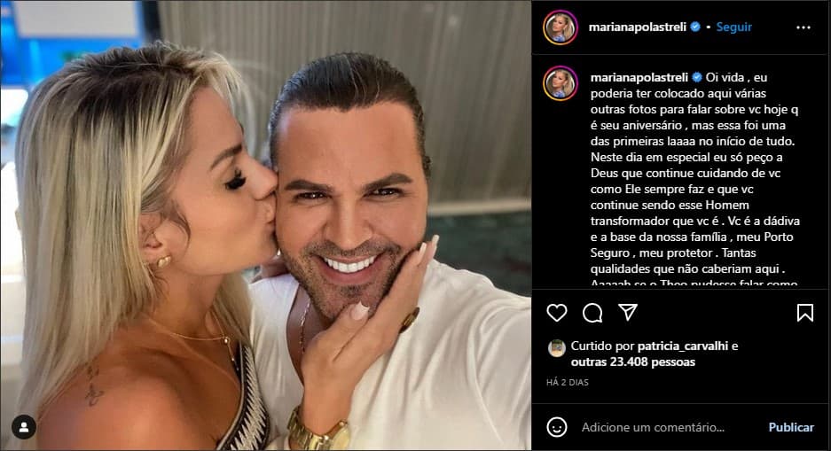 Noiva de Eduardo Costa se declara ao grande amor - Foto: Reprodução Noiva de Eduardo Costa se declara ao grande amor - Foto: Reprodução