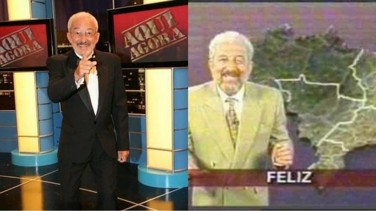 A Previsão do Tempo mais divertida da TV acontecia no SBT no Aqui Agora e no TJ Brasil (Reprodução/ SBT) A Previsão do Tempo mais divertida da TV acontecia no SBT no Aqui Agora e no TJ Brasil (Reprodução/ SBT)
