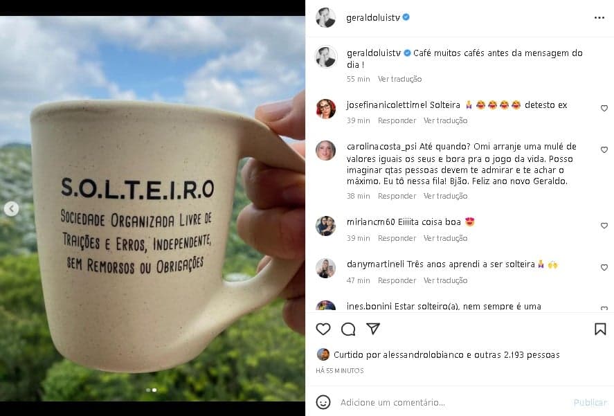 Geraldo Luís deixou um recado aos seguidores e surpreendeu (Foto: Reprodução/ Instagram) Geraldo Luís deixou um recado aos seguidores e surpreendeu (Foto: Reprodução/ Instagram)