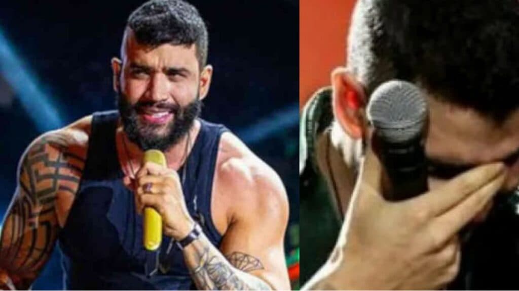 O que multidão gritou a Gusttavo Lima o fez sentar no meio do palco, levar mãos ao rosto e chorar muito