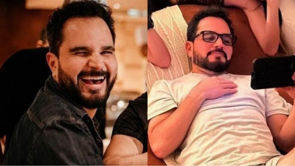 Luciano Camargo divulga foto rara com filhas gêmeas e o quanto elas estão idênticas e gigantes choca