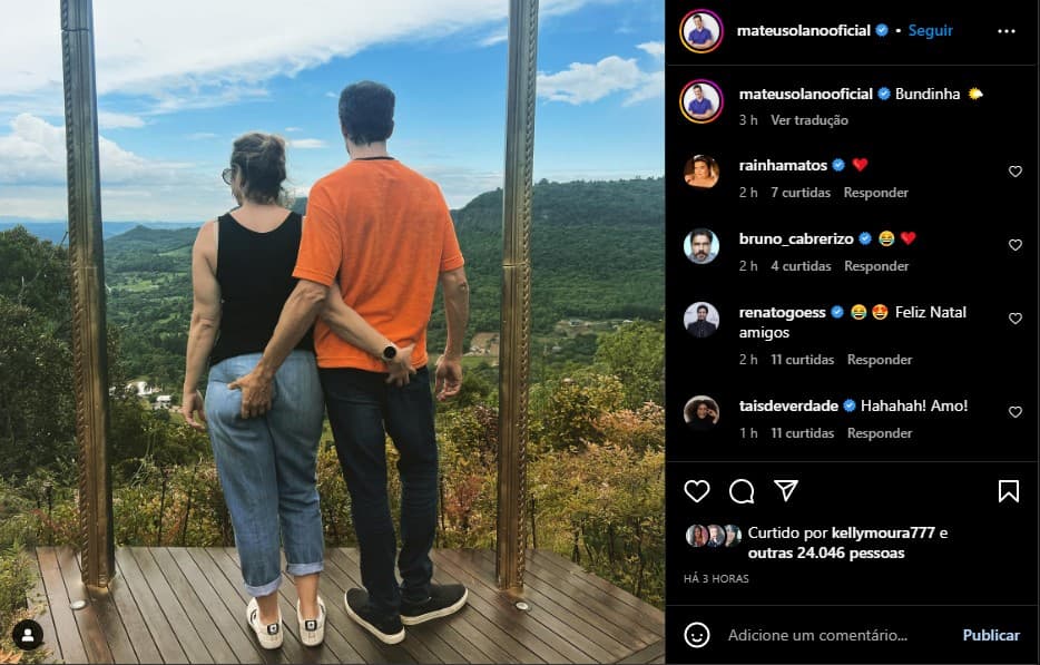 Mateus Solano divulga foto inusitada com a esposa - Foto: Reprodução