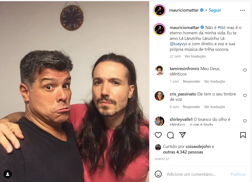 Luã Mattar com Maurício Mattar (Foto: Reprodução)