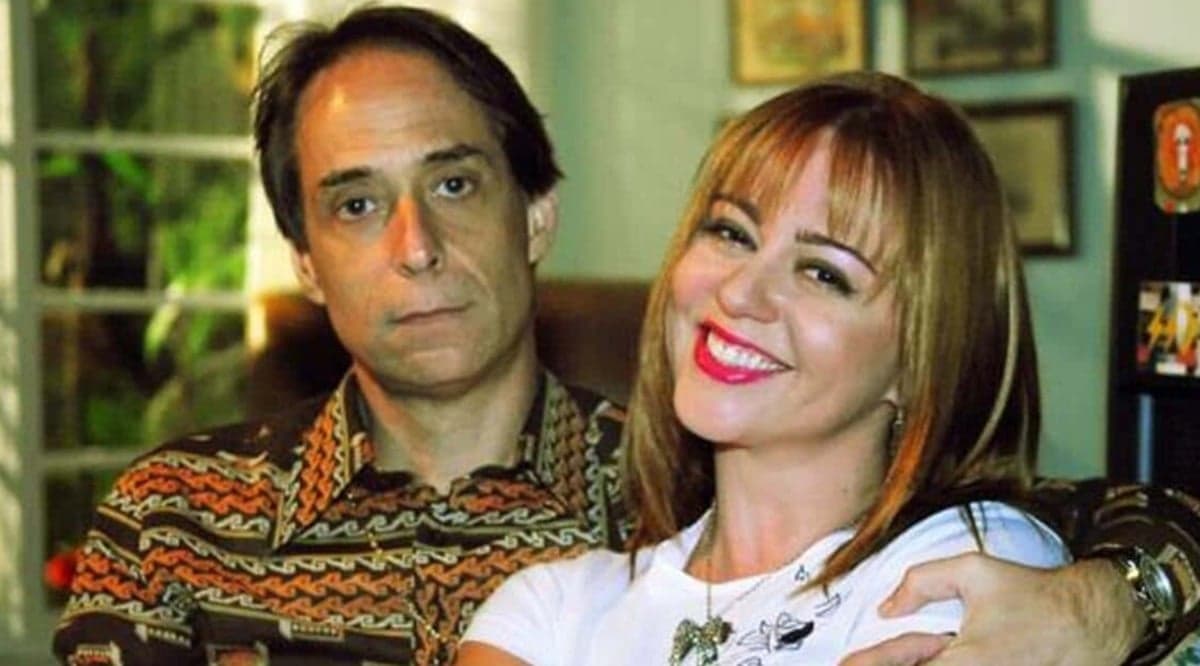 Pedro e Guta Stresser, seu par romântico em A Grande Família (Foto: Reprodução / Globo)