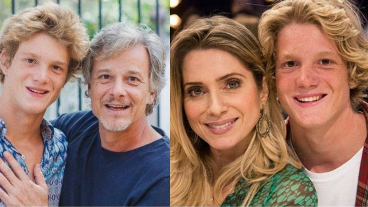 Marcello Novaes e Letícia Spiller com seu filho mais velho (Fotos: Reprodução)
