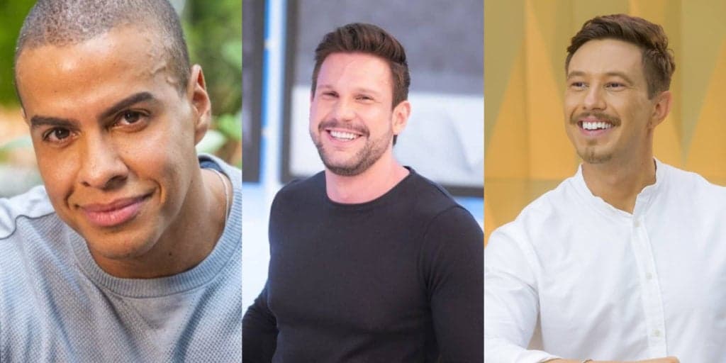 Thiago Oliveira, Rafael Pessina e Cartolano: Os bonitões da TV, recatados, mas já expuseram seus amores