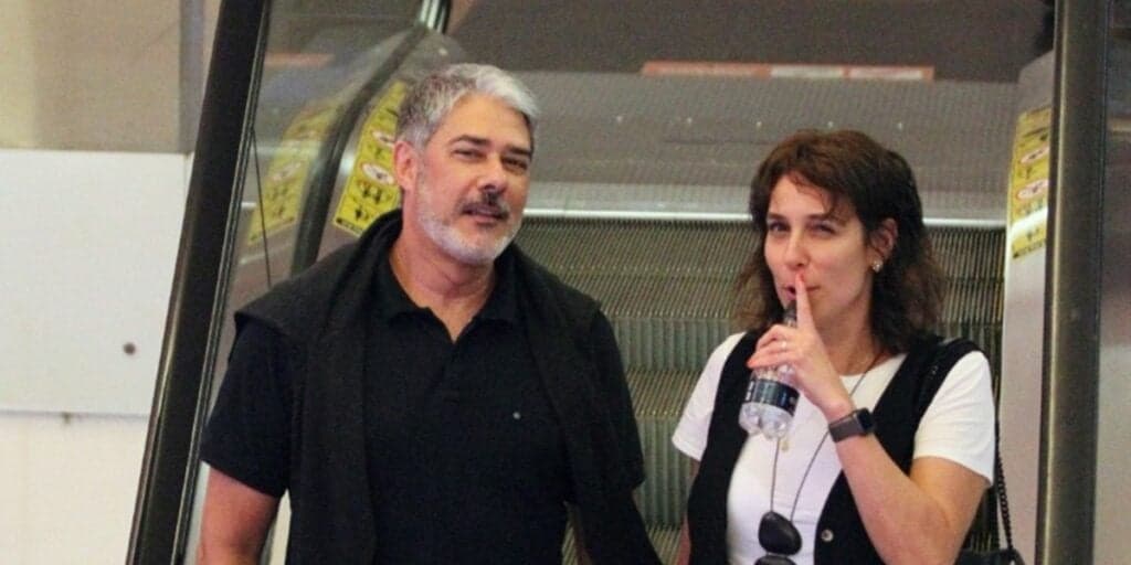 Atitude de William Bonner e esposa com paparazzi no meio de shopping chocou e fotos foram divulgadas