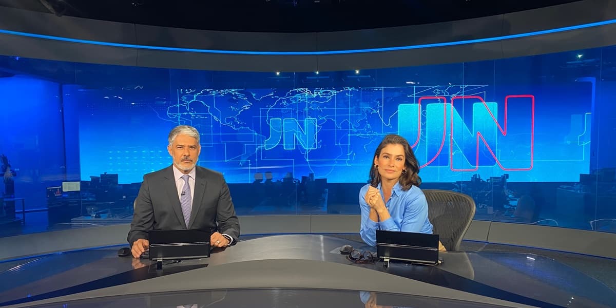 William Bonner e Renata Vasconellos no Jornal Nacional (Foto: Divulgação / TV Globo)
