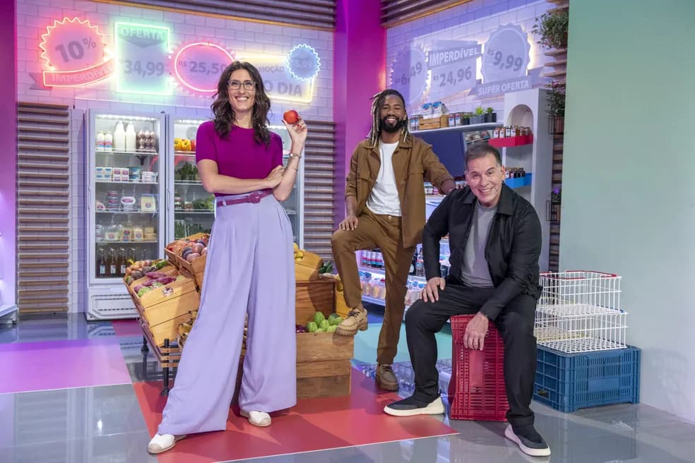 Paola Carosella, João Diamante e Leandro Hassum - Foto Reproduççao