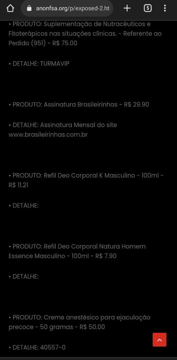 Famoso grupo de Hackers expõe lista de compras que Bolsonaro teria feito em cartão corporativo e dentre os itens foram comprados plug an4l e creme para gozar - Foto Reprodução Famoso grupo de Hackers expõe lista de compras que Bolsonaro teria feito em cartão corporativo e dentre os itens foram comprados plug an4l e creme para gozar - Foto Reprodução