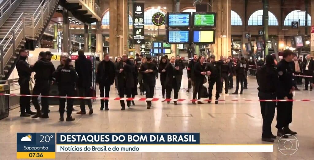Globo mostrou algumas imagens do atentado em uma estação de trem na França
