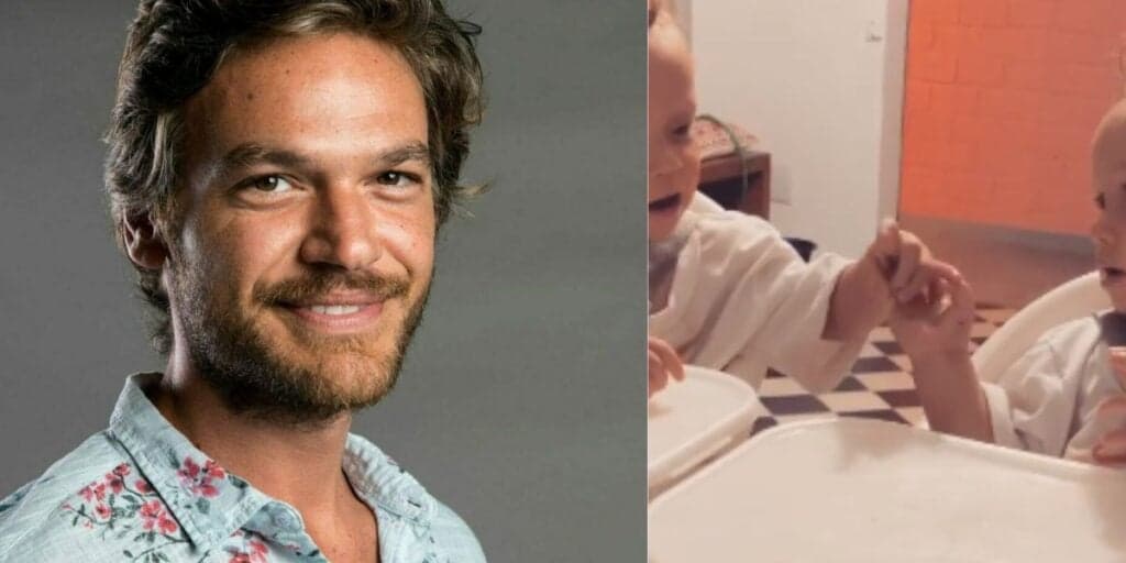 Emílio Dantas publica fotos raras dos gêmeos de 1 ano, e para muitos, eles são os bebês mais lindos