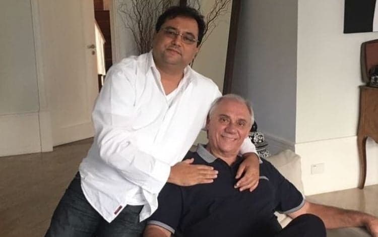 O ex-apresentador da RedeTV! com o jornalista da Record (Foto: Reprodução)