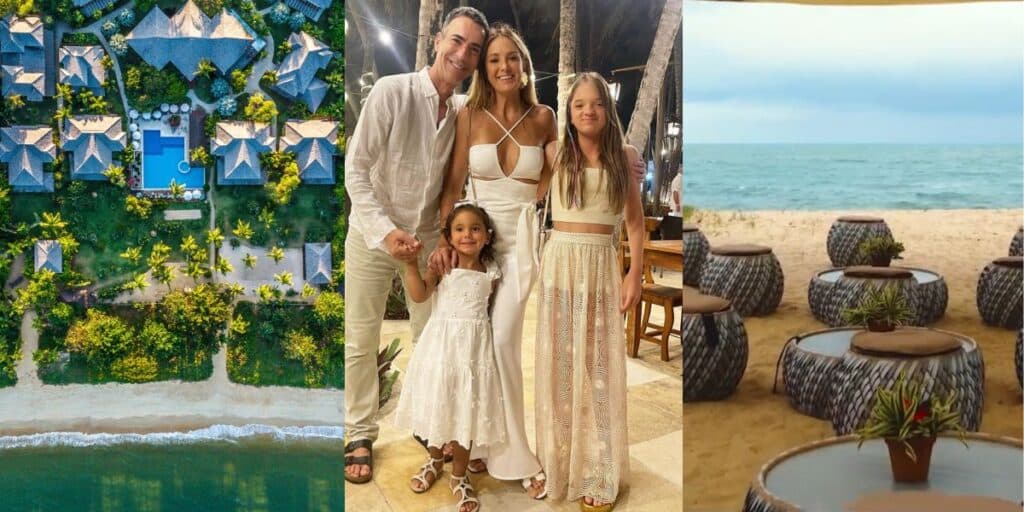 Vista ao mar, academia e espaço para luau: resort que Tici e Tralli estão nas férias tem diária absurda