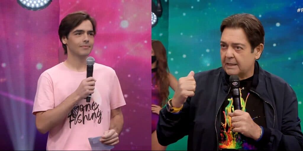 Faustão chama João Guilherme e pede explicações sobre situação reveladora: "Você que é metrosexual"