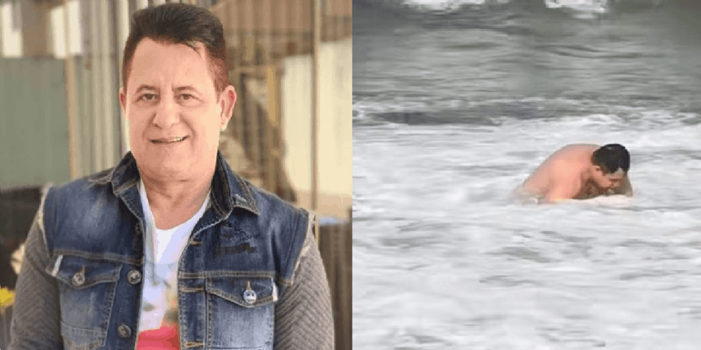 Marrone, dupla de Bruno, surge bêbado trançando as pernas, capota e vídeo mostra tudo: "Quase se afogou"