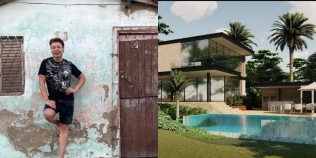 De casa humilde caindo aos pedaços a mega mansão milionária com piscina de vidro de David Brazil