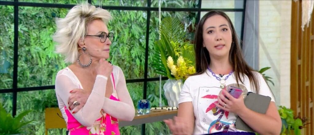 Repórter da Ana Maria expõe intimidade da loira, dá indireta para programas de fofoca e loira fica brava