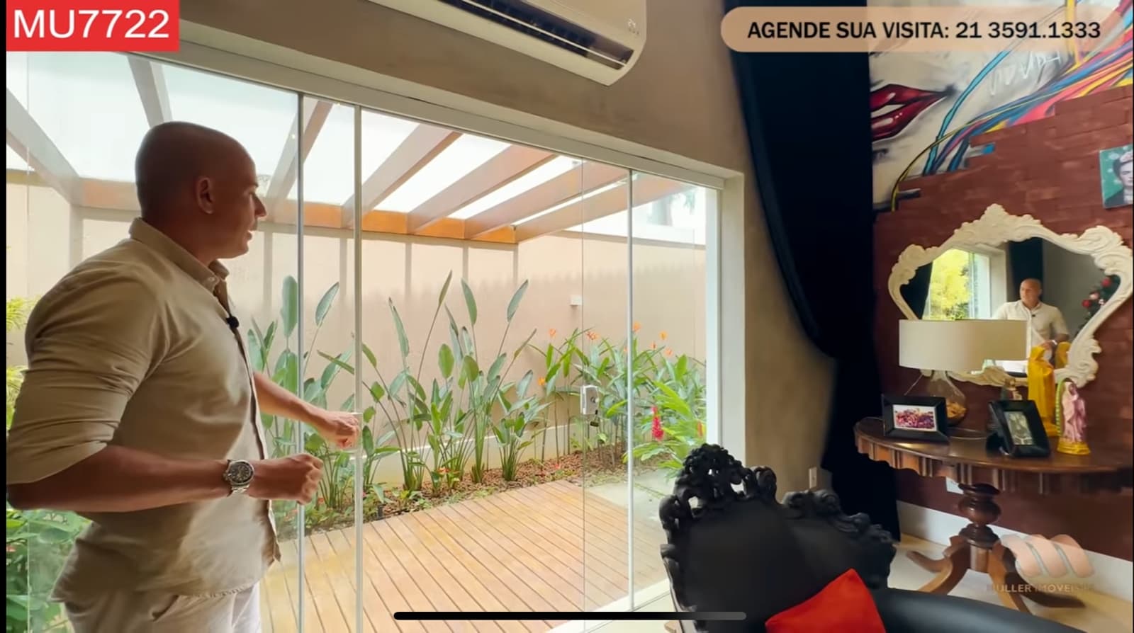Jardim Vertical da mansão - Foto Reprodução YouTube