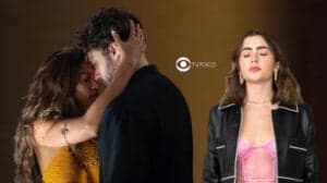 Bomba em Travessia - Sem amor próprio, Brisa (Lucy Alves) reata romance com Ari (Chay Suede) e provoca a fúria de Chiara (Jade Picon) (Foto: Reprodução / Globo / Montagem TV Foco) Bomba em Travessia - Sem amor próprio, Brisa (Lucy Alves) reata romance com Ari (Chay Suede) e provoca a fúria de Chiara (Jade Picon) (Foto: Reprodução / Globo / Montagem TV Foco)
