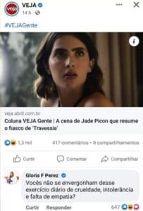 Gloria Perez perde a linha com críticas pesadas contra Travessia e se revolta (Foto: Reprodução / Facebook) Gloria Perez perde a linha com críticas pesadas contra Travessia e se revolta (Foto: Reprodução / Facebook)