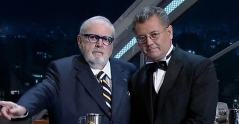 Jô Soares e o ex-garçom de seu programa, Alex
