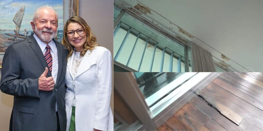 Tapete rasgado, parede esburacada e vidros rachados: esposa de Lula mostra o que Bolsonaro deixou para eles