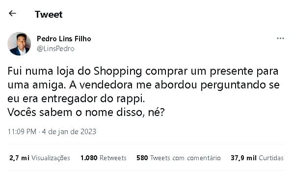 Pedro Lins Filho denunciou racismo que sofreu em shopping de Recife (Foto: Reprodução)
