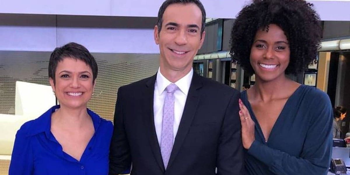 Sandra Annenberg, César Tralli e Maju Coutinho (Foto: Reprodução / Internet)