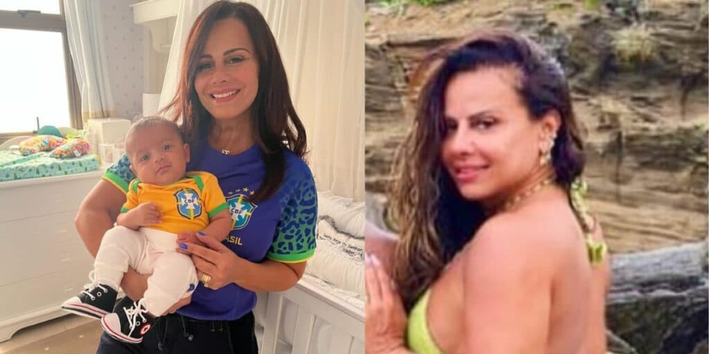 Foto de Viviane Araújo só de fio dental aos 47 prova como ela está após ser mãe e que é a mais linda do país