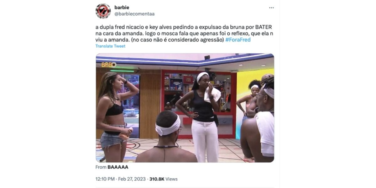 Boa parte do público pede expulsão de Bruna Griphao   (Foto: Reprodução / Twitter)