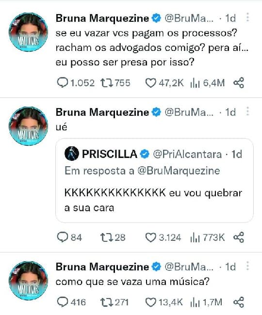 Tweet de Bruna Marquezine (Foto: Reprodução/ Twitter)