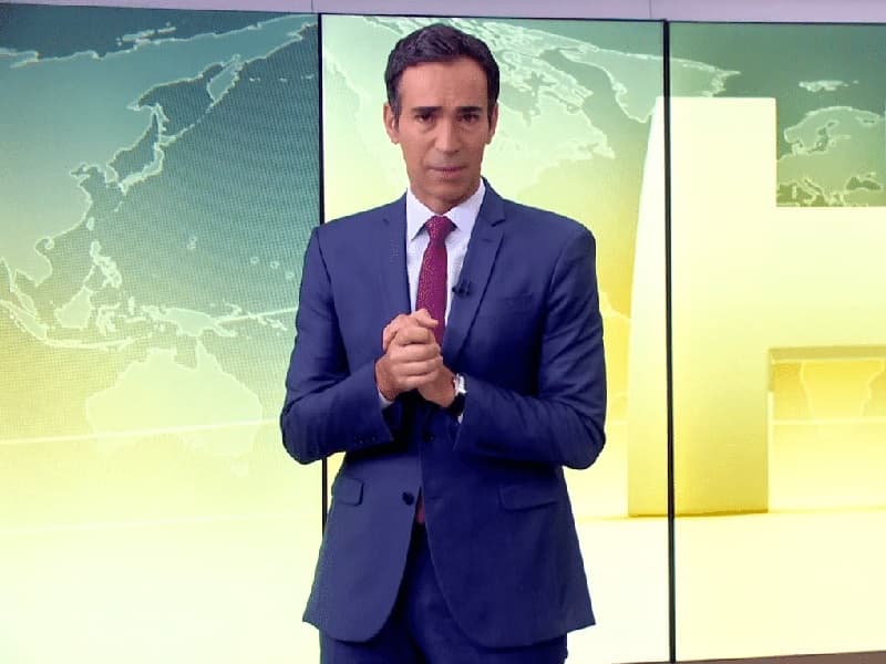 César Tralli sob comando do 'Jornal Hoje' (Foto: Reprodução/ Globo)